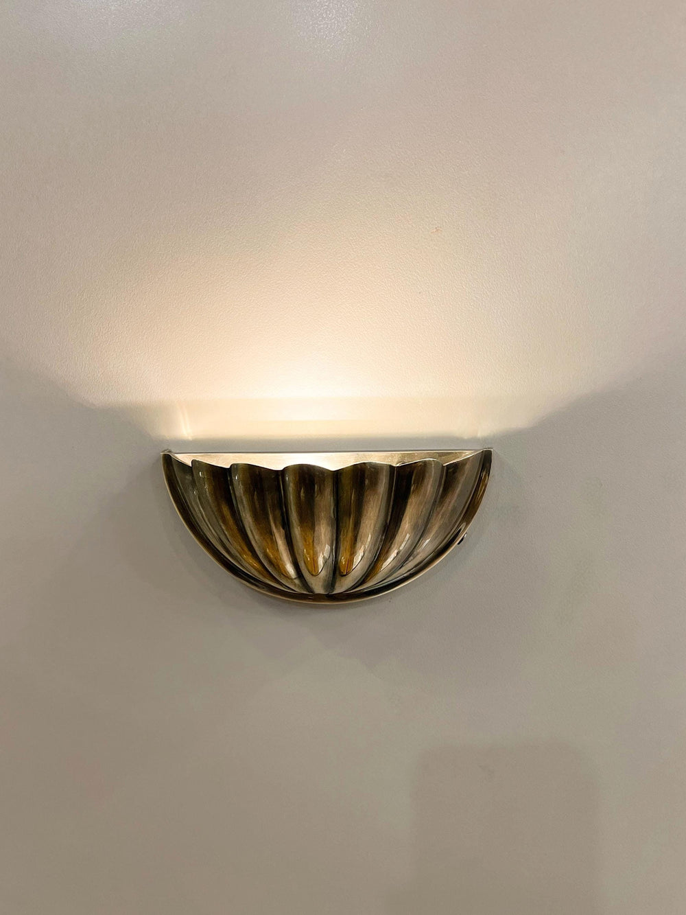 Mini Semi Flush Brass Wall Sconce