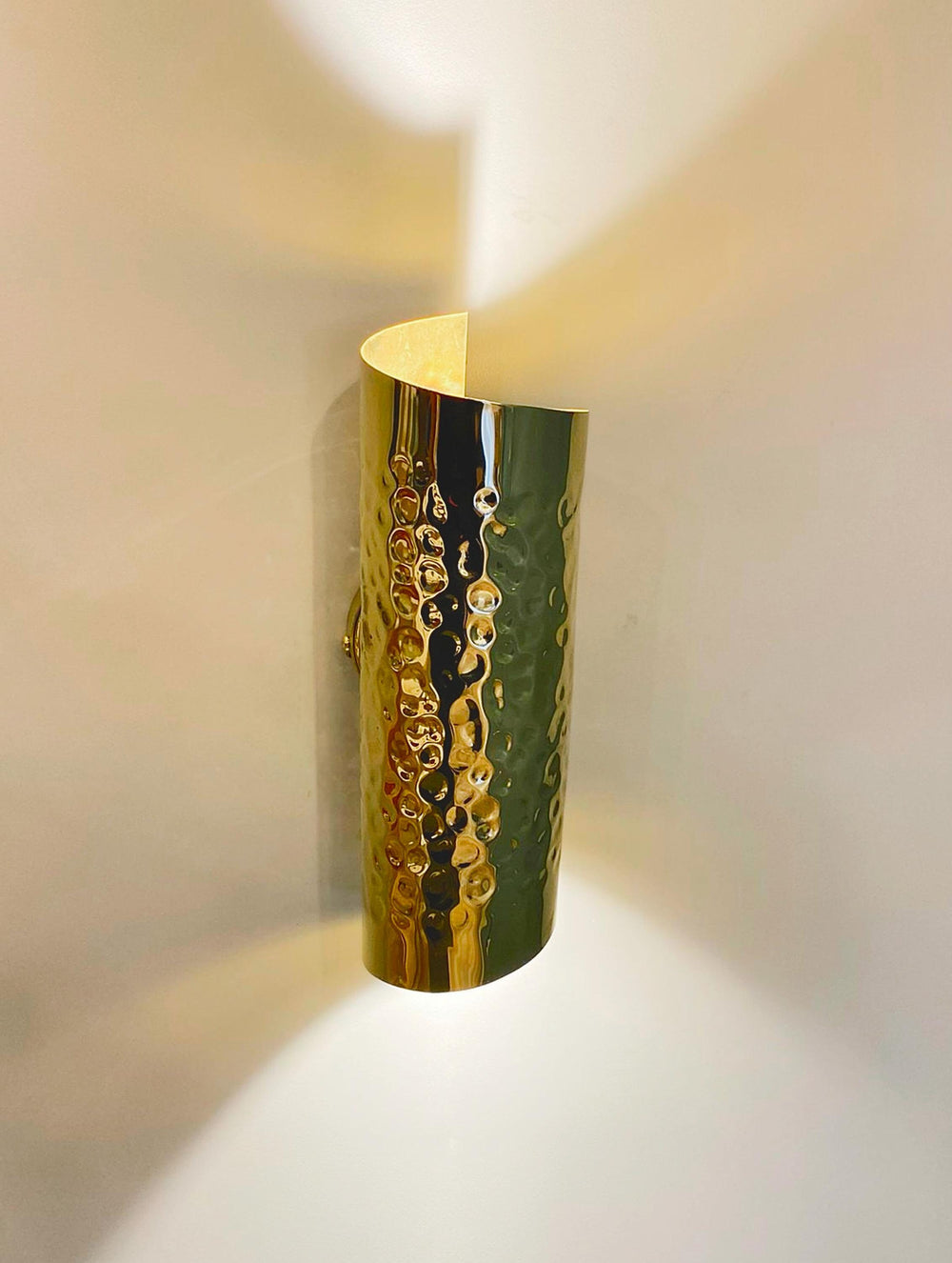 Hammered Brass Wall Sconce