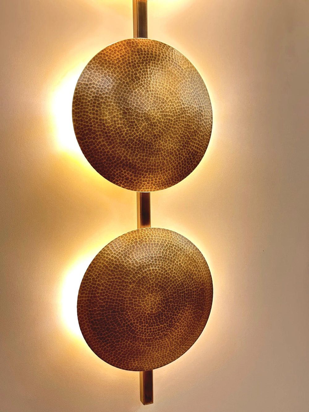 KRASICI Triple Hammered Brass Wall Lighting Fixture - Wall Sconce - Art Deco Lighting - Bathroom Lighing - Vanity Sconce