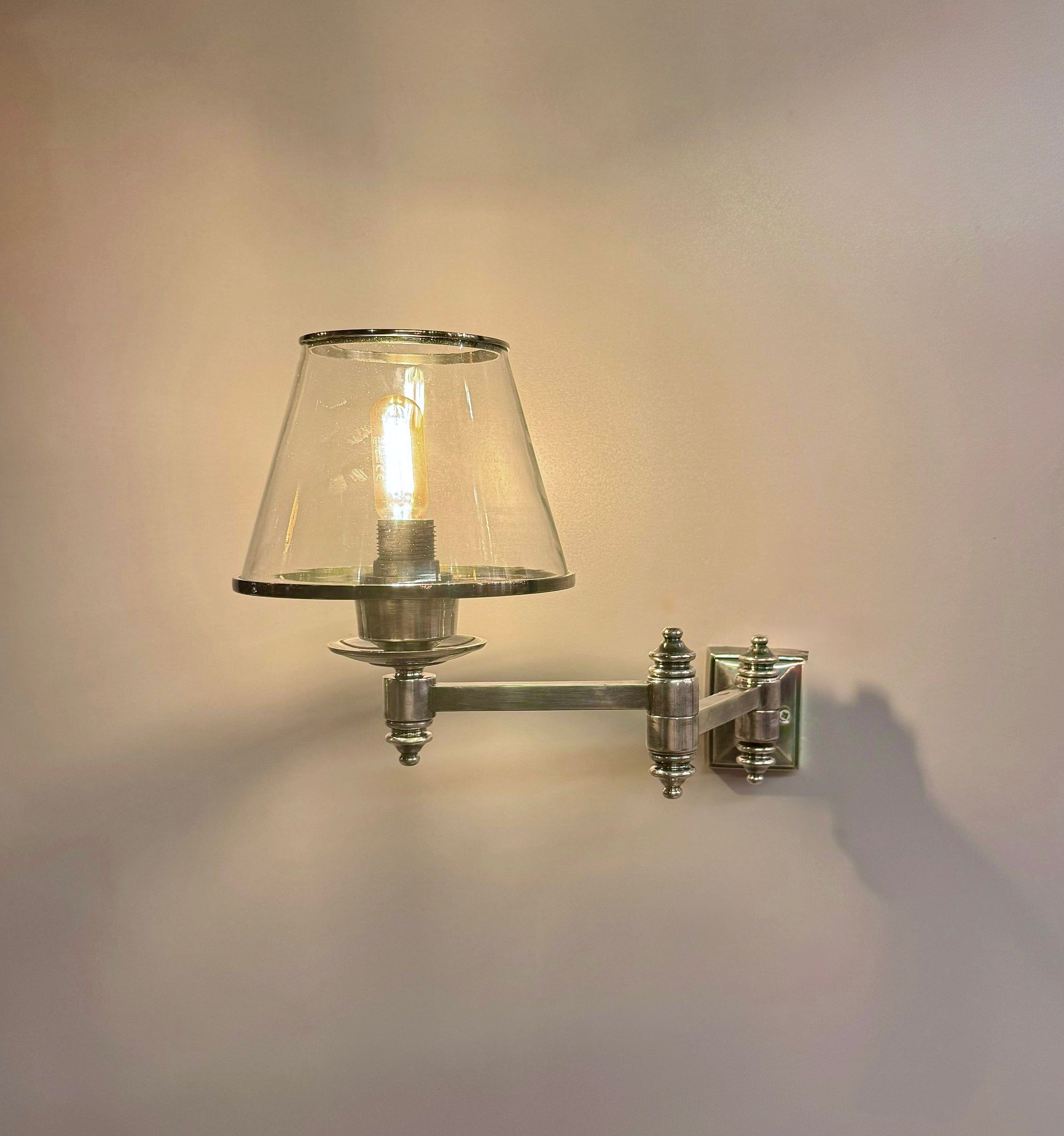 My Store Antique Silver MORRA Articulating Brass Wall Sconce