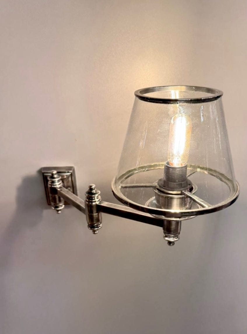 My Store Antique Silver MORRA Articulating Brass Wall Sconce