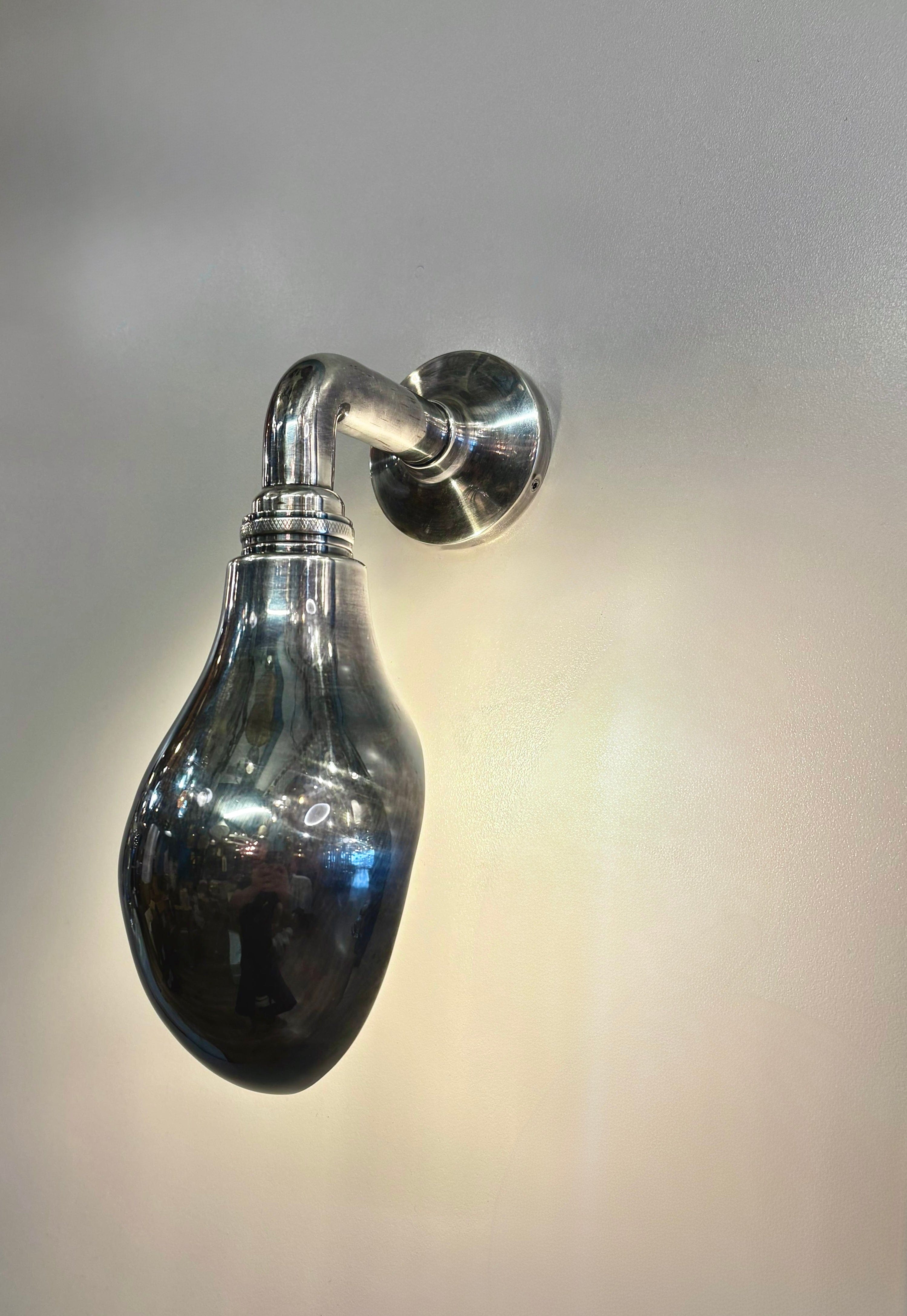 My Store Antique Silver POLVIC Brass Wall Sconce