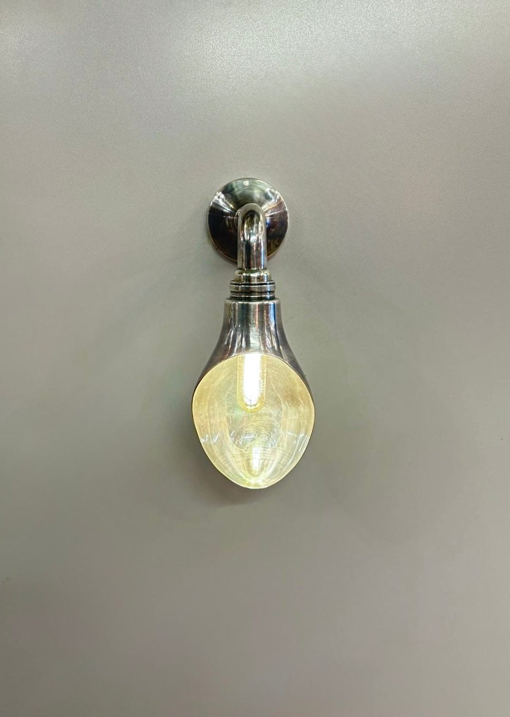 My Store Antique Silver POLVIC Brass Wall Sconce