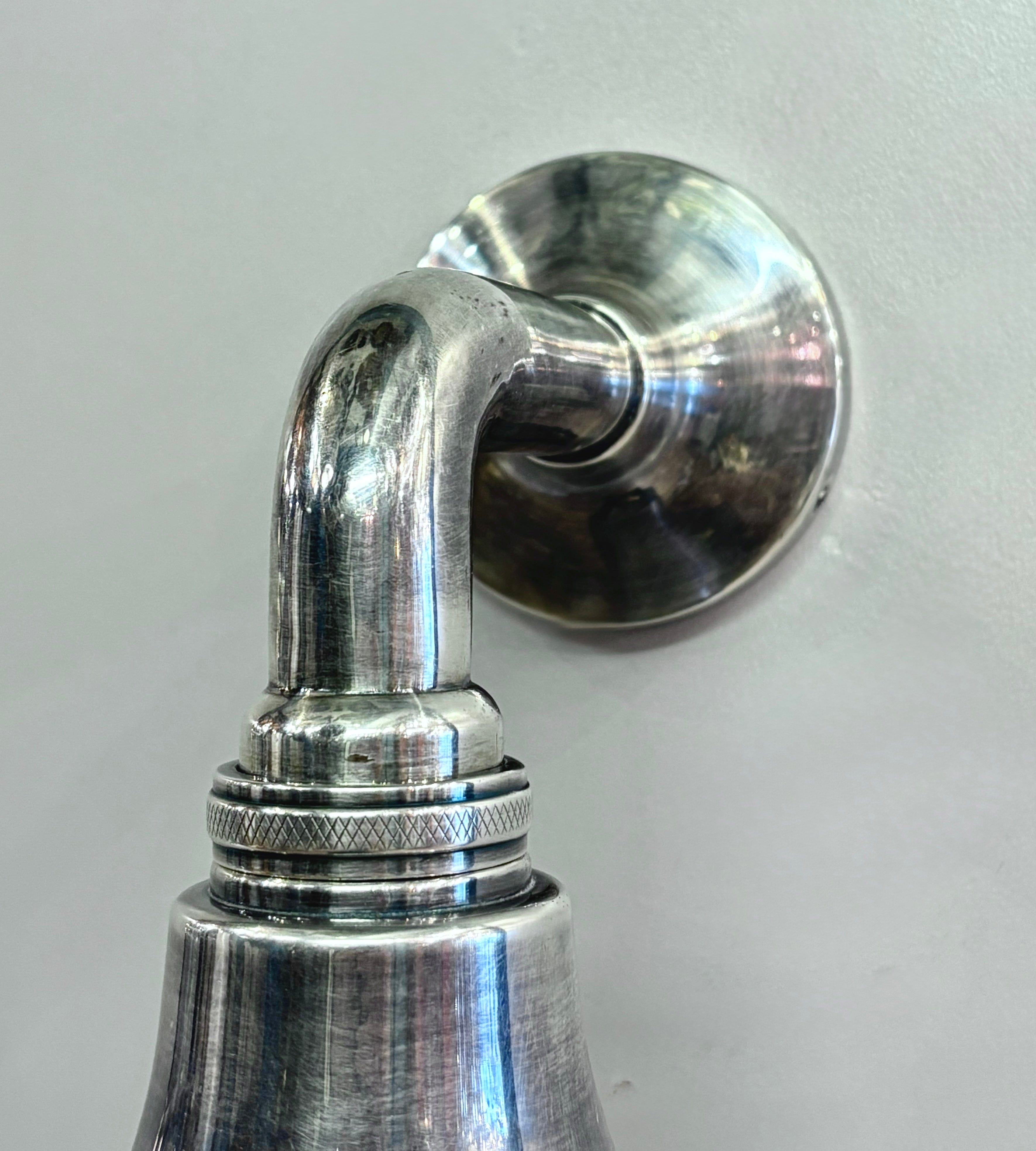 My Store Antique Silver POLVIC Brass Wall Sconce