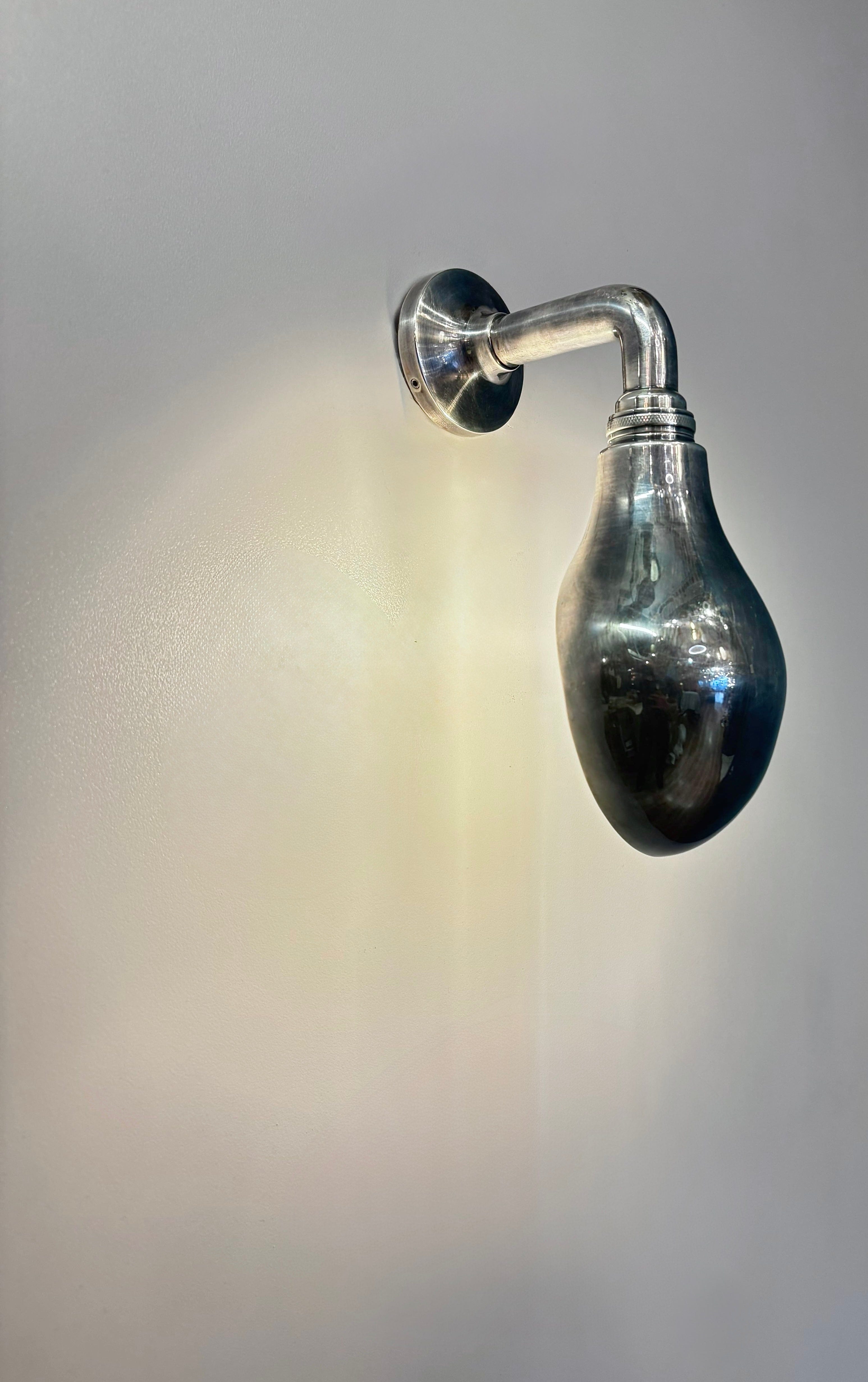 My Store Antique Silver POLVIC Brass Wall Sconce