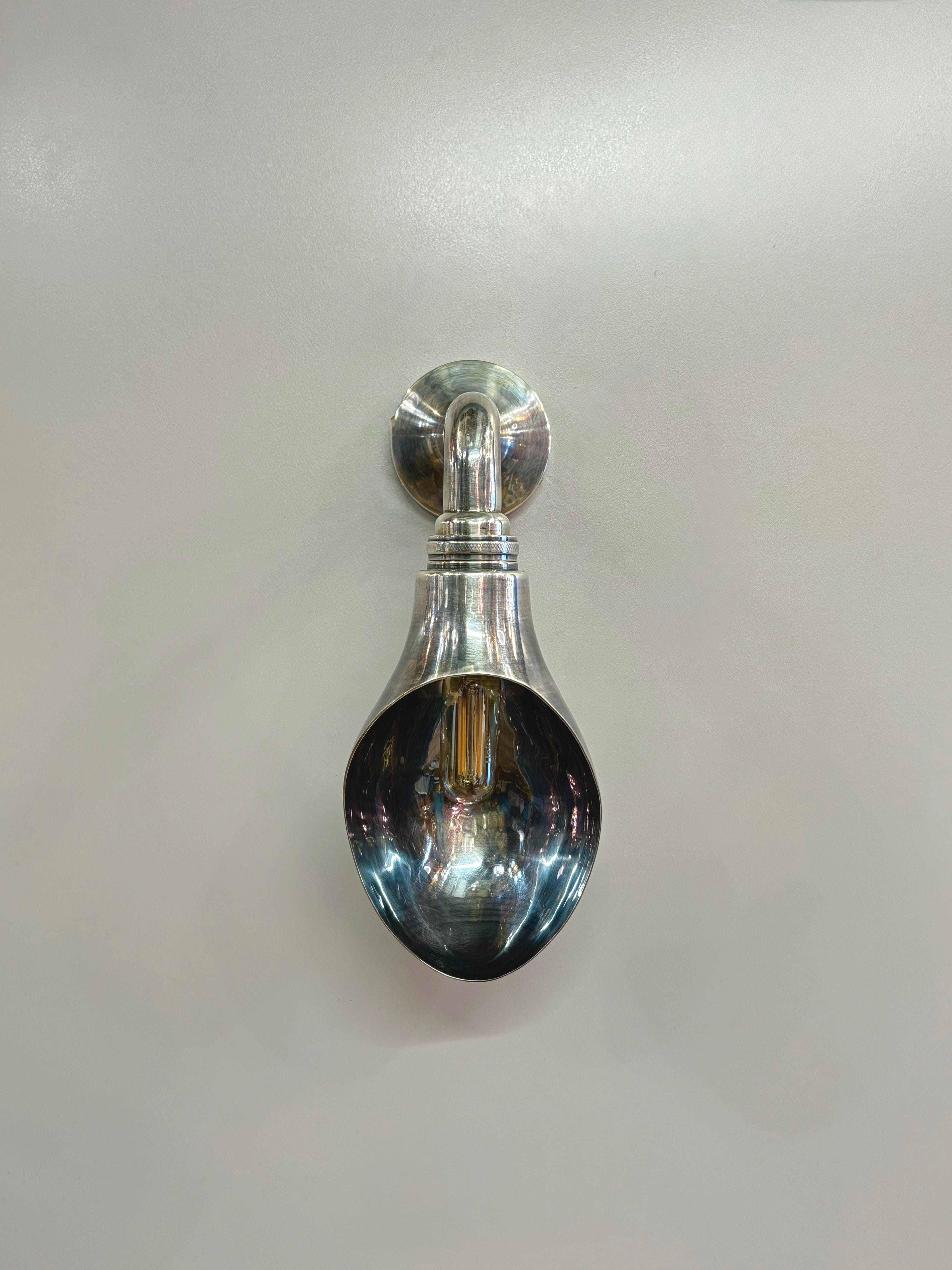 My Store Antique Silver POLVIC Brass Wall Sconce