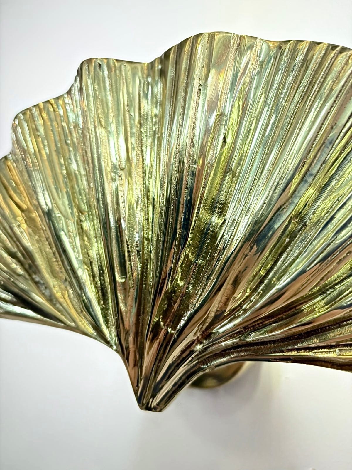 My Store Brushed Brass ALMADA MINI Handmade Brass Gingko Leaf Wall Sconce
