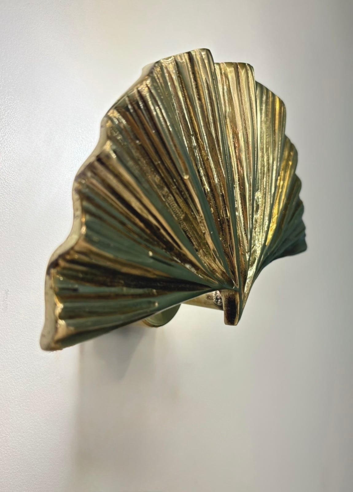 My Store Brushed Brass ALMADA MINI Handmade Brass Gingko Leaf Wall Sconce