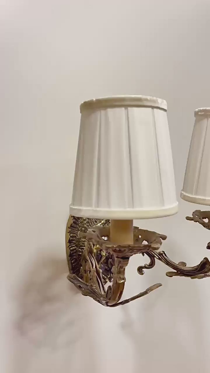 KOTELVA traditional brass double wall sconce video